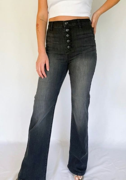 Black Boot Cut Button Up Jeans – A Certain Dream