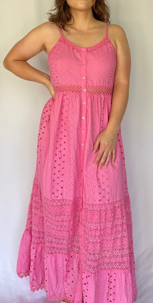 Pink Embroidered Sundress